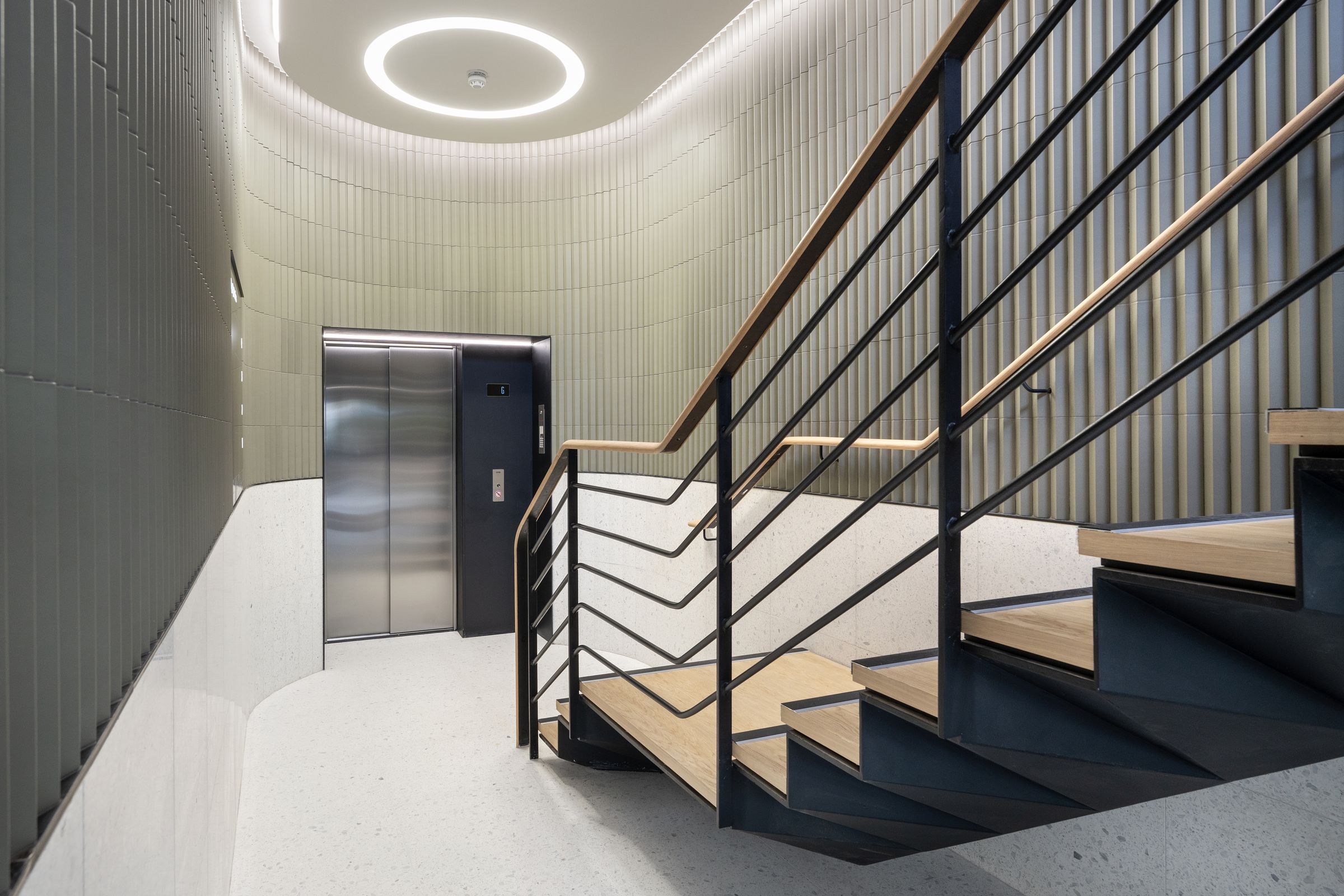 Entrance core, stair and lift